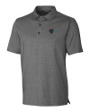 View image 3: DePaul Blue Demons Cutter & Buck Forge Heathered Stretch Mens Polo Charcoal Heather Mannequin