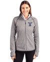 Yale Bulldogs Cutter & Buck Mainsail Full Zip Hooded Womens Jacket Polished Heather Front Thumbnail Image