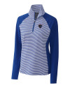 DePaul Blue Demons Cutter & Buck Forge Tonal Stripe Stretch Half Zip Womens Top Tour Blue Mannequin Thumbnail Image