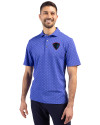 DePaul Blue Demons Cutter & Buck Virtue Eco Pique Tile Print Recycled Mens Polo Chelan Blue Front Thumbnail Image