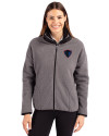 DePaul Blue Demons Cutter & Buck Cascade Eco Fleece Womens Full Zip Jacket Elemental Grey/Black Front Thumbnail Image