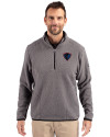 DePaul Blue Demons Cutter & Buck Cascade Eco Fleece Mens Quarter Zip Jacket Elemental Grey/Black Front Thumbnail Image