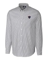DePaul Blue Demons Cutter & Buck Stretch Oxford Stripe Mens Long Sleeve Dress Shirt Charcoal Mannequin Thumbnail Image