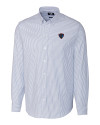 DePaul Blue Demons Cutter & Buck Stretch Oxford Stripe Mens Long Sleeve Dress Shirt French Blue Mannequin Thumbnail Image