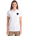 DePaul Blue Demons Cutter & Buck Advantage Eco Tri-Blend Pique Womens Polo White Front Thumbnail Image