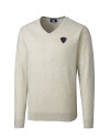DePaul Blue Demons Cutter & Buck Lakemont Tri-Blend Mens V-Neck Pullover Sweater Oatmeal Heather Mannequin Thumbnail Image