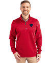 DePaul Blue Demons Cutter & Buck Traverse Stretch Eco Quarter Zip Mens Pullover Red Front Thumbnail Image