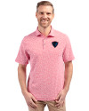 DePaul Blue Demons Cutter & Buck Virtue Eco Pique Botanical Print Recycled Mens Polo Red Front Thumbnail Image