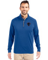 DePaul Blue Demons Cutter & Buck Adapt Eco Knit Stretch Recycled Mens Big and Tall Quarter Zip Pullover Tour Blue Front Thumbnail Image