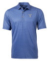Yale Bulldogs Cutter & Buck Pike Banner Print Stretch Mens Polo Navy Blue Mannequin Thumbnail Image