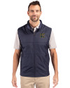 ETSU Buccaneers Cutter & Buck Stealth Hybrid Quilted Mens Big and Tall Windbreaker Vest Liberty Navy Front Thumbnail Image