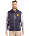 ETSU Buccaneers Cutter & Buck Rainier PrimaLoft® Mens Eco Insulated Full Zip Puffer Vest Dark Navy/Silver Front Thumbnail Image