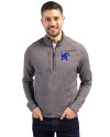 Memphis Tigers Cutter & Buck Adapt Eco Knit Heather Mens Quarter Zip Pullover Black Heather Front Thumbnail Image