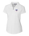 SMU Mustangs Cutter & Buck Forge Stretch Womens Short Sleeve Polo White Mannequin Thumbnail Image