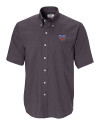 SMU Mustangs Cutter & Buck Epic Easy Care Nailshead Mens Big and Tall Short Sleeve Dress Shirt Black Mannequin Thumbnail Image
