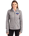 SMU Mustangs Cutter & Buck Mainsail Full Zip Hooded Womens Jacket Polished Heather Front Thumbnail Image