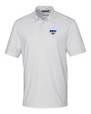 SMU Mustangs Cutter & Buck Pike Double Dot Print Stretch Mens Polo White Mannequin Thumbnail Image