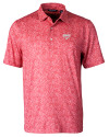 SMU Mustangs Cutter & Buck Pike Constellation Print Stretch Mens Polo Red Mannequin Thumbnail Image