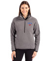 SMU Mustangs Cutter & Buck Cascade Eco Fleece Womens Pullover Jacket Elemental Grey/Black Front Thumbnail Image