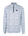 View image 6: Memphis Tigers Cutter & Buck Traverse Recycled Smooth Stretch Mens Big & Tall Camo Quarter Zip Pullover Charcoal Mannequin