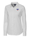 SMU Mustangs Cutter & Buck Stretch Oxford Womens Long Sleeve Dress Shirt White Mannequin Thumbnail Image