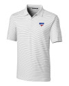 SMU Mustangs Cutter & Buck Forge Pencil Stripe Stretch Mens Polo White Mannequin Thumbnail Image