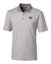 SMU Mustangs Cutter & Buck Forge Tonal Stripe Stretch Mens Polo Polished Medium Gray Mannequin Thumbnail Image
