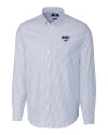 View image 2: SMU Mustangs Cutter & Buck Easy Care Stretch Oxford Stripe Mens Big & Tall Long Sleeve Button Down Shirt French Blue Mannequin