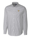 Vanderbilt Commodores Cutter & Buck Stretch Oxford Stripe Mens Long Sleeve Dress Shirt Charcoal Mannequin Thumbnail Image