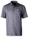 Vanderbilt Commodores Cutter & Buck Pike Constellation Print Stretch Mens Polo Black Mannequin Thumbnail Image