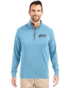 UCF Knights Citronaut Cutter & Buck Adapt Eco Knit Stretch Recycled Mens Quarter Zip Pullover Atlas Light Blue Front Thumbnail Image
