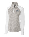 UCF Knights Citronaut Cutter & Buck Forge Tonal Stripe Stretch Half Zip Womens Top White/Polished Mannequin Thumbnail Image