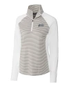 UCF Knights Citronaut Cutter & Buck Forge Tonal Stripe Stretch Half Zip Womens Top White/Polished Mannequin Thumbnail Image