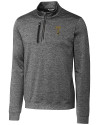 GA Tech Yellow Jackets College Vault Cutter & Buck Stealth Heathered Quarter Zip Mens Pullover Elemental Grey Mannequin Thumbnail Image