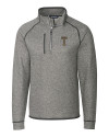 GA Tech Yellow Jackets College Vault Cutter & Buck Mainsail Sweater-Knit Mens Big and Tall Half Zip Pullover Jacket Polished Heather Mannequin Thumbnail Image