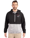 Georgia Bulldogs Cutter & Buck Charter Eco Recycled Mens Anorak Jacket Black/Polished Front Thumbnail Image
