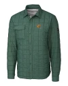 Green Bay Packers NFL Helmet Cutter & Buck Rainier PrimaLoft® Mens Eco Insulated Quilted Shirt Jacket Hunter Melange Mannequin Thumbnail Image