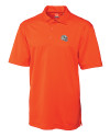 Miami Dolphins NFL Helmet Cutter & Buck Genre Textured Solid Mens Polo College Orange Mannequin Thumbnail Image