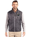 Jacksonville Jaguars NFL Helmet Cutter & Buck Rainier PrimaLoft® Mens Eco Insulated Full Zip Printed Puffer Vest Black Front Thumbnail Image