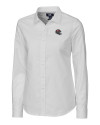 Tampa Bay Buccaneers NFL Helmet Cutter & Buck Stretch Oxford Womens Long Sleeve Dress Shirt White Mannequin Thumbnail Image