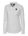 Baltimore Ravens NFL Helmet Cutter & Buck Stretch Oxford Womens Long Sleeve Dress Shirt White Mannequin Thumbnail Image