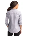 Buffalo Bills NFL Helmet Cutter & Buck Stretch Oxford Womens Long Sleeve Dress Shirt Charcoal Back Thumbnail Image