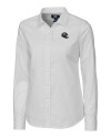 View image 8: Denver Broncos NFL Helmet Cutter & Buck Easy Care Stretch Oxford Womens Long Sleeve Button Down Shirt White Mannequin