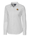 Green Bay Packers NFL Helmet Cutter & Buck Stretch Oxford Womens Long Sleeve Dress Shirt White Mannequin Thumbnail Image