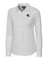 View image 8: Los Angeles Rams NFL Helmet Cutter & Buck Easy Care Stretch Oxford Womens Long Sleeve Button Down Shirt White Mannequin