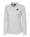 View image 4: Minnesota Vikings NFL Helmet Cutter & Buck Easy Care Stretch Oxford Womens Long Sleeve Button Down Shirt White Mannequin