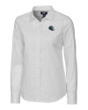 Philadelphia Eagles NFL Helmet Cutter & Buck Stretch Oxford Womens Long Sleeve Dress Shirt White Mannequin Thumbnail Image