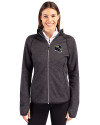 Jacksonville Jaguars NFL Helmet Cutter & Buck Mainsail Full Zip Hooded Womens Jacket Charcoal Heather Front Thumbnail Image