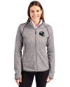 Jacksonville Jaguars NFL Helmet Cutter & Buck Mainsail Full Zip Hooded Womens Jacket Polished Heather Front Thumbnail Image