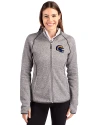 Los Angeles Rams NFL Helmet Cutter & Buck Mainsail Full Zip Hooded Womens Jacket Polished Heather Front Thumbnail Image